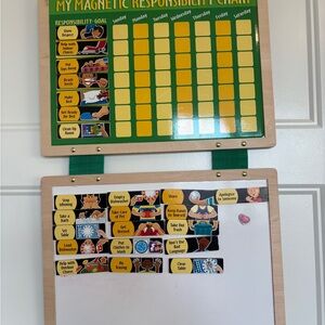 Melissa & Doug Magnetic Responsibility Chart - Green and Yellow